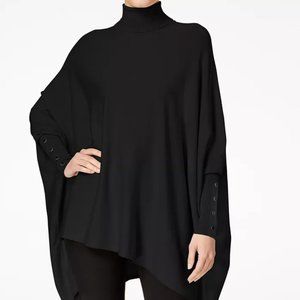 ~NEW~ Alfani - Women's Tneck Poncho Sweater Knit Top - Black
